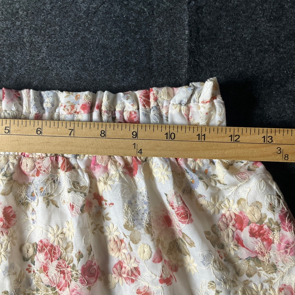 Altar'd State Maxi Skirt Womens XS Cream Floral Tiered Boho Cottagecore Romantic - Picture 4 of 9